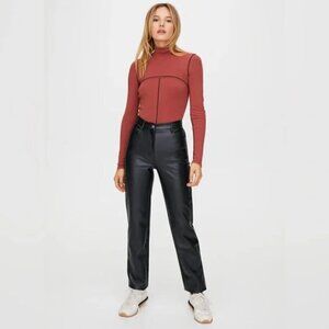 ARITZIA Wilfred Free Melina Pants- High Waisted Faux Leather Pant